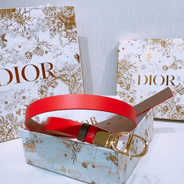 DIOR 25S BELT 20 MM IN RED CALFSKIN 572901