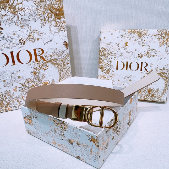 DIOR 25S BELT 20 MM IN LIGHT BEIGE BROWN CALFSKIN 572903