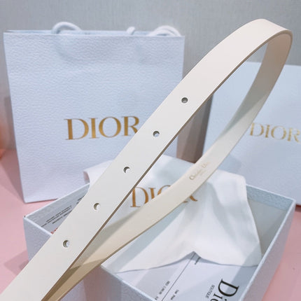 DIOR 26S BELT 20 MM IN CREAM WHITE CALFSKIN 635756