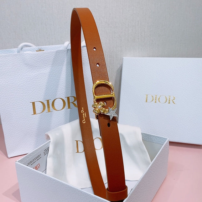 DIOR 26S BELT 20 MM IN BROWN CALFSKIN 635757