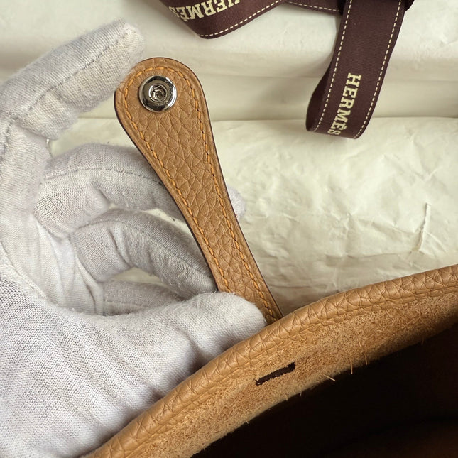 HM 25S EVELYNE 17 CM IN LIGHT BROWN COWHIDE WITH SILVER HARDWARE