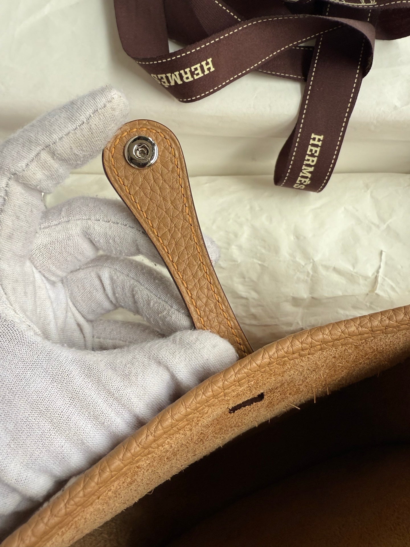 HM 25S EVELYNE 17 CM IN LIGHT BROWN COWHIDE WITH SILVER HARDWARE