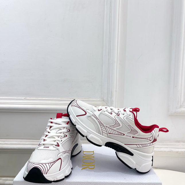DIOR 26S SNEAKER IN WHITE CALFSKIN AND MESH FABRIC