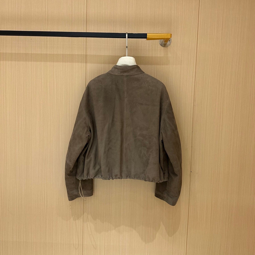HERMES 25S CAMEL HAIR LEATHER JACKET 247