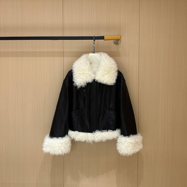 MIUMIU LEATHER DOWN JACKET STYLE 711
