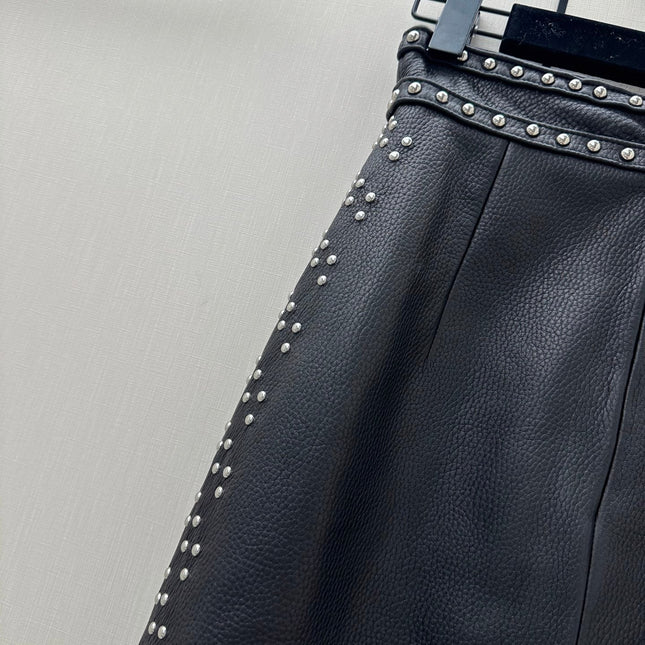 HERMES 26S LEATHER SKIRT 734