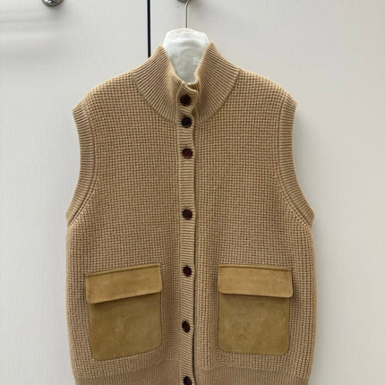 LORO PIANA 26S HIGH-NECK BUTTONED KNIT VEST 912