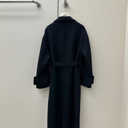 FENDI 26S FUR-CUFF BELTED LONG COAT 548