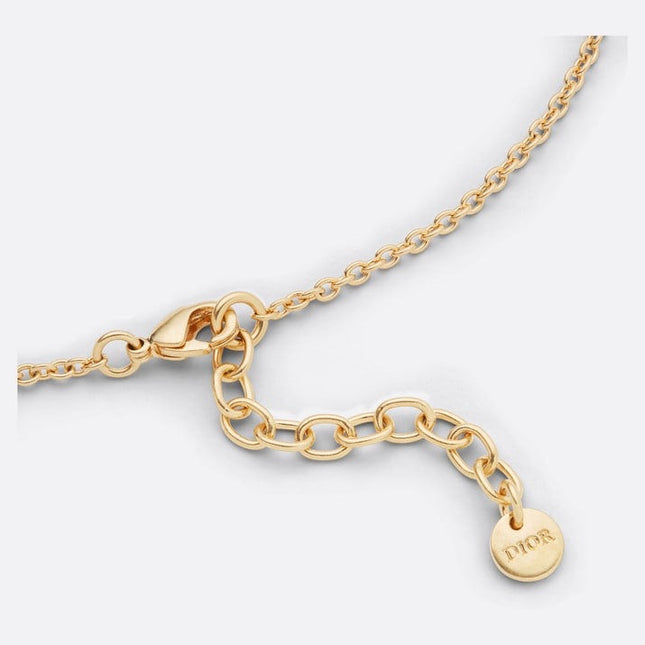 CD 26S CD LOGO PEARL CHAIN NECKLACE IN GOLD TONE METAL WITH WHITE PEARL 631005