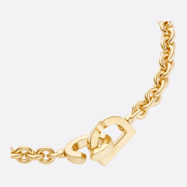 CD 26S CD LOGO CHUNKY CHAIN NECKLACE IN GOLD TONE METAL 631003