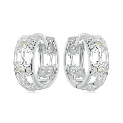 White Gold Plated Inifinite Love Hoop Earring Cartilage Earrings Lightweight