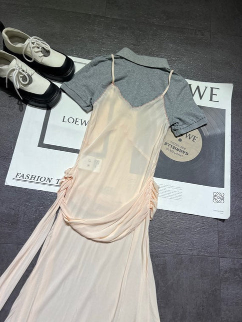 MIUMIU 26S TWO PIECE PINAFORE DRESS SET 870