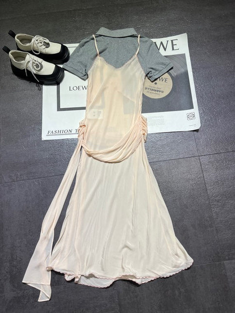 MIUMIU 26S TWO PIECE PINAFORE DRESS SET 870