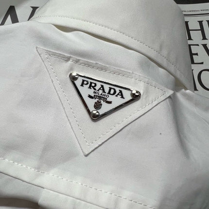 PRADA 26S CROPPED LONG-SLEEVE SHIRT 1155