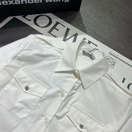 PRADA 26S CROPPED LONG-SLEEVE SHIRT 1155