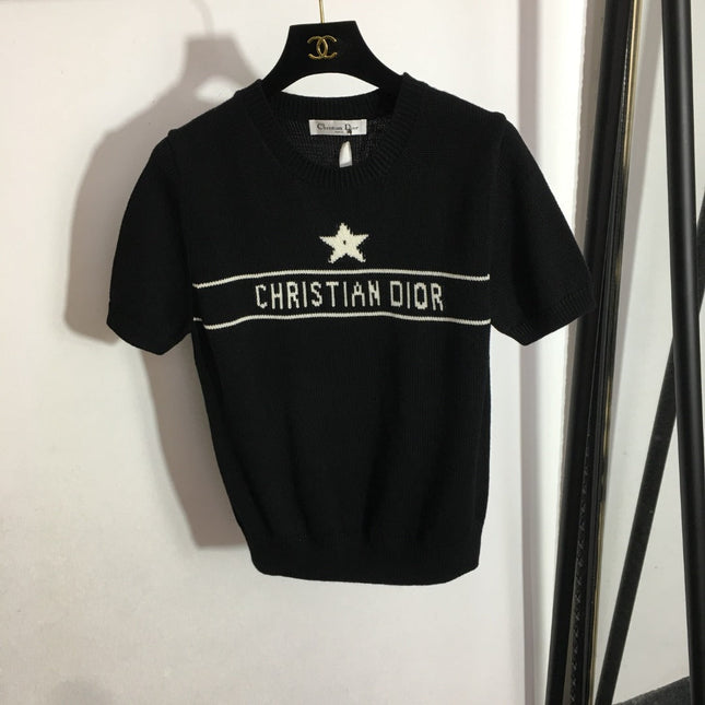 DIOR 26S SHORT-SLEEVE WOOL-BLEND SWEATER 1085