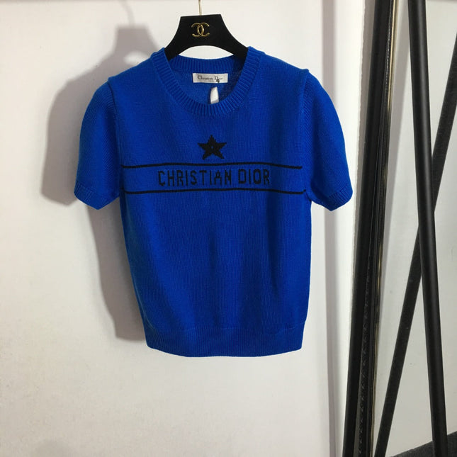 DIOR 26S SHORT-SLEEVE WOOL-BLEND SWEATER 1084