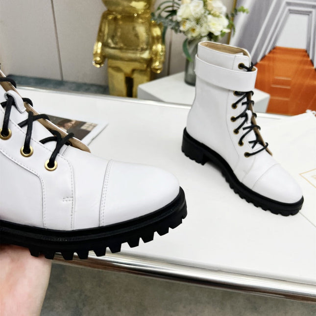 BALMAIN 26S BOOTS IN WHITE CALFSKIN