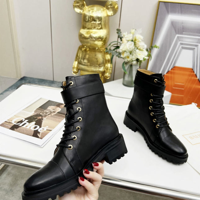 BALMAIN 26S BOOTS IN BLACK CALFSKIN