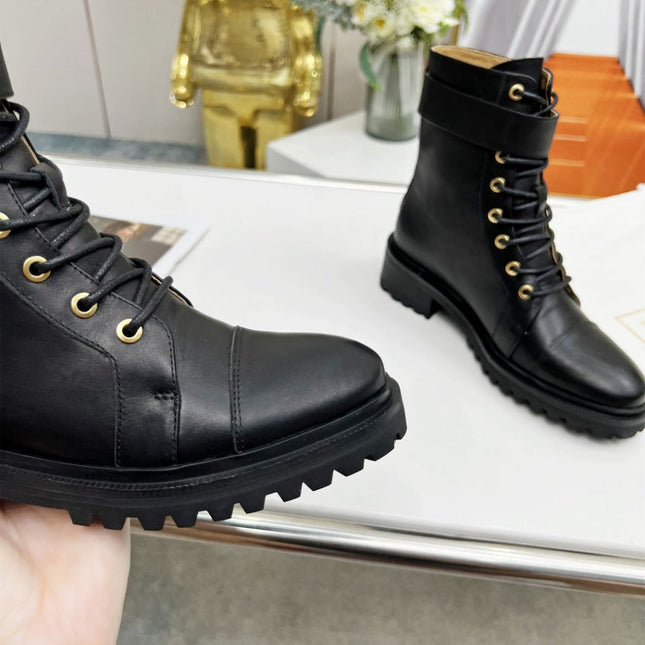 BALMAIN 26S BOOTS IN BLACK CALFSKIN
