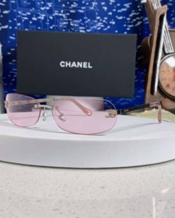 CHANEL RECTANGLE SUNGLASSES PINK IN METAL 948114