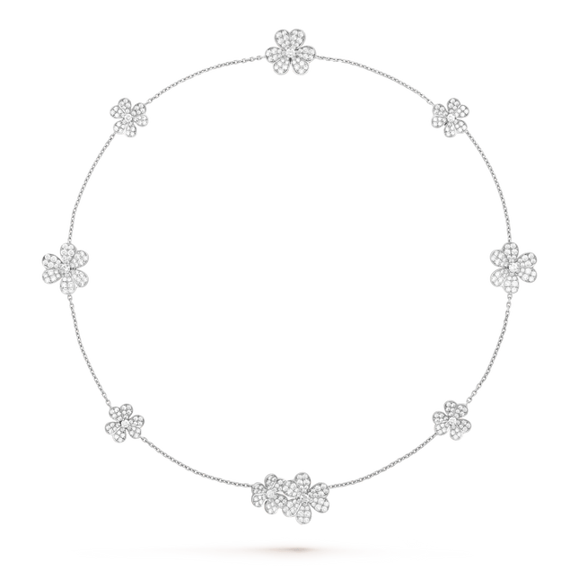 FRIVOLE SILVER 9 FLOWERS NECKLACE