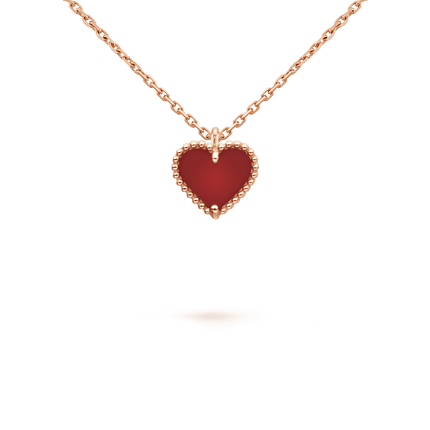 SWEET CLOVER CARNELIAN HEART NECKLACE
