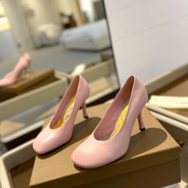 BURBERRY 26S HIGH HEELS 85 MM IN LIGHT PINK CALFSKIN