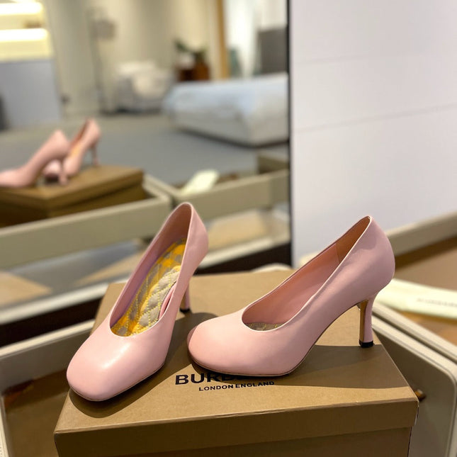 BURBERRY 26S HIGH HEELS 85 MM IN LIGHT PINK CALFSKIN