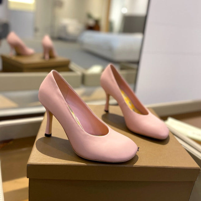 BURBERRY 26S HIGH HEELS 85 MM IN LIGHT PINK CALFSKIN