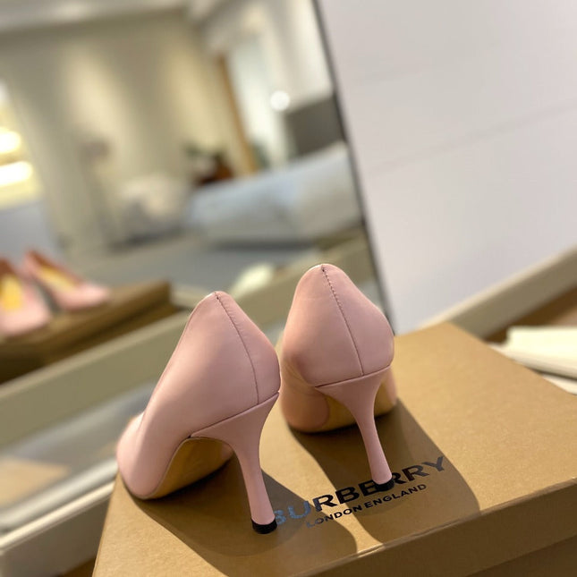 BURBERRY 26S HIGH HEELS 85 MM IN LIGHT PINK CALFSKIN