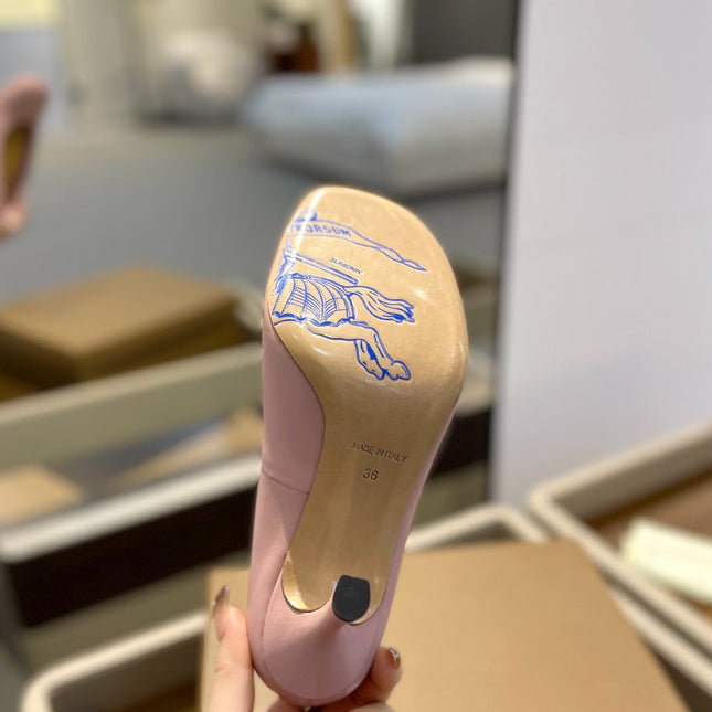 BURBERRY 26S HIGH HEELS 85 MM IN LIGHT PINK CALFSKIN