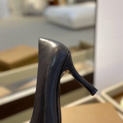 BURBERRY 26S HIGH HEELS 85 MM IN BLACK CALFSKIN