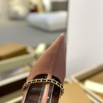 BURBERRY 26S HIGH HEELS 105 MM IN DARK NUDE BEIGE CALFSKIN