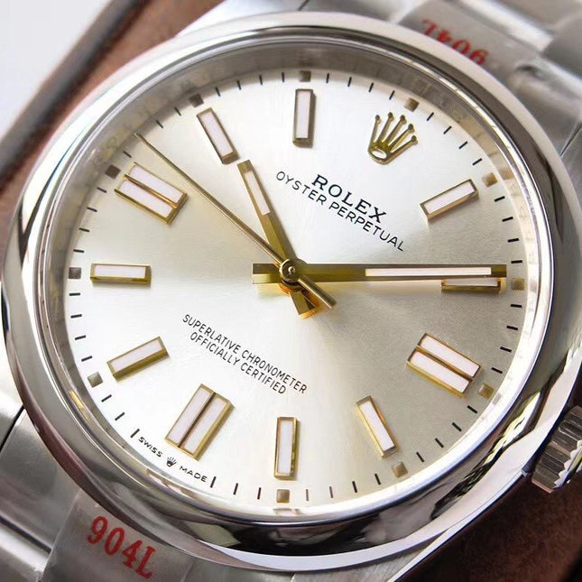 OYSTER PERPETUAL 41 STAINLESS STEEL GOLD GREY DIAL
